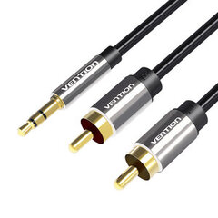 3.5mm Male to 2x RCA Male Audio Cable 2m Vention BCFBH Black цена и информация | Кабели и провода | pigu.lt