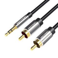 3.5mm Male to 2x RCA Male Audio Cable 3m Vention BCFBI Black цена и информация | Кабели и провода | pigu.lt