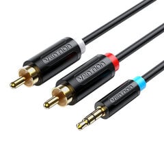 Vention BCLBI, 3.5mm Male to 2x Male RCA, 3m цена и информация | Кабели и провода | pigu.lt