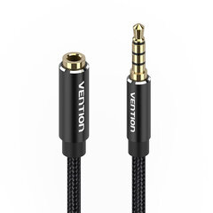 TRRS 3.5mm Male to 3.5mm Female Audio Extender 3m Vention BHCBI Black цена и информация | Кабели и провода | pigu.lt