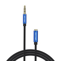 TRRS 3.5mm Male to 3.5mm Female Audio Extender 3m Vention BHCLI Blue цена и информация | Кабели и провода | pigu.lt