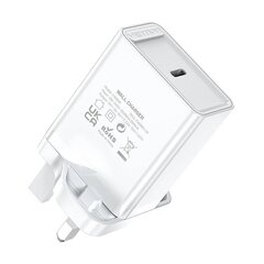 USB-C Wall Charger Vention FADW0-UK (20 W) UK White цена и информация | Зарядные устройства для телефонов | pigu.lt