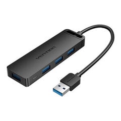 USB 3.0 4-Port Hub with Power Adapter Vention CHLBB 0.15m, Black цена и информация | Адаптеры, USB-разветвители | pigu.lt