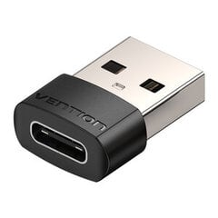 USB 2.0 Male to USB-C Female Adapter Vention CDWB0 Black PVC цена и информация | Адаптеры, USB-разветвители | pigu.lt