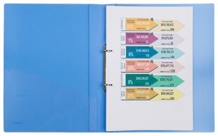 Папка пластиковая Axent, А4, 700мкр, 25мм, с 2-мя кольцами, голубая сп. цена и информация | Канцелярские товары | pigu.lt