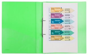 Папка пластиковая Axent, А4, 700мкр, 25мм, с 2 кольцами, салатовая сп. цена и информация | Канцелярские товары | pigu.lt