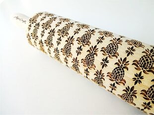 Algis Crafts dekoruotas medinis kočėlas sausainiams ir keramikai Ananasai цена и информация | Кухонная утварь | pigu.lt