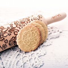 Скалка с гравировкой Лето для печенья и керамики от Algis Crafts цена и информация | Кухонная утварь | pigu.lt