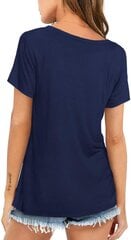 Marškinėliai moterims Yageshark, mėlyni kaina ir informacija | Marškinėliai moterims | pigu.lt