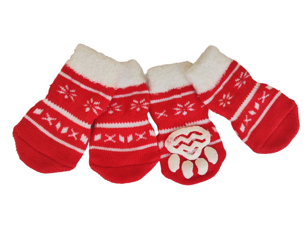 Neslystančios kojinės šunims Christmas, raudonos, įv. dydžių, 4 vnt. kaina ir informacija | Drabužiai šunims | pigu.lt