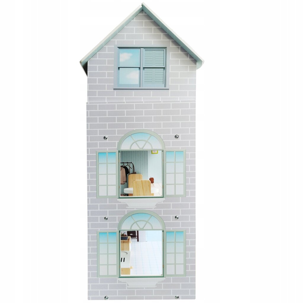 Medinis trijų aukštų lėlių namas Picolo kaina ir informacija | Žaislai mergaitėms | pigu.lt