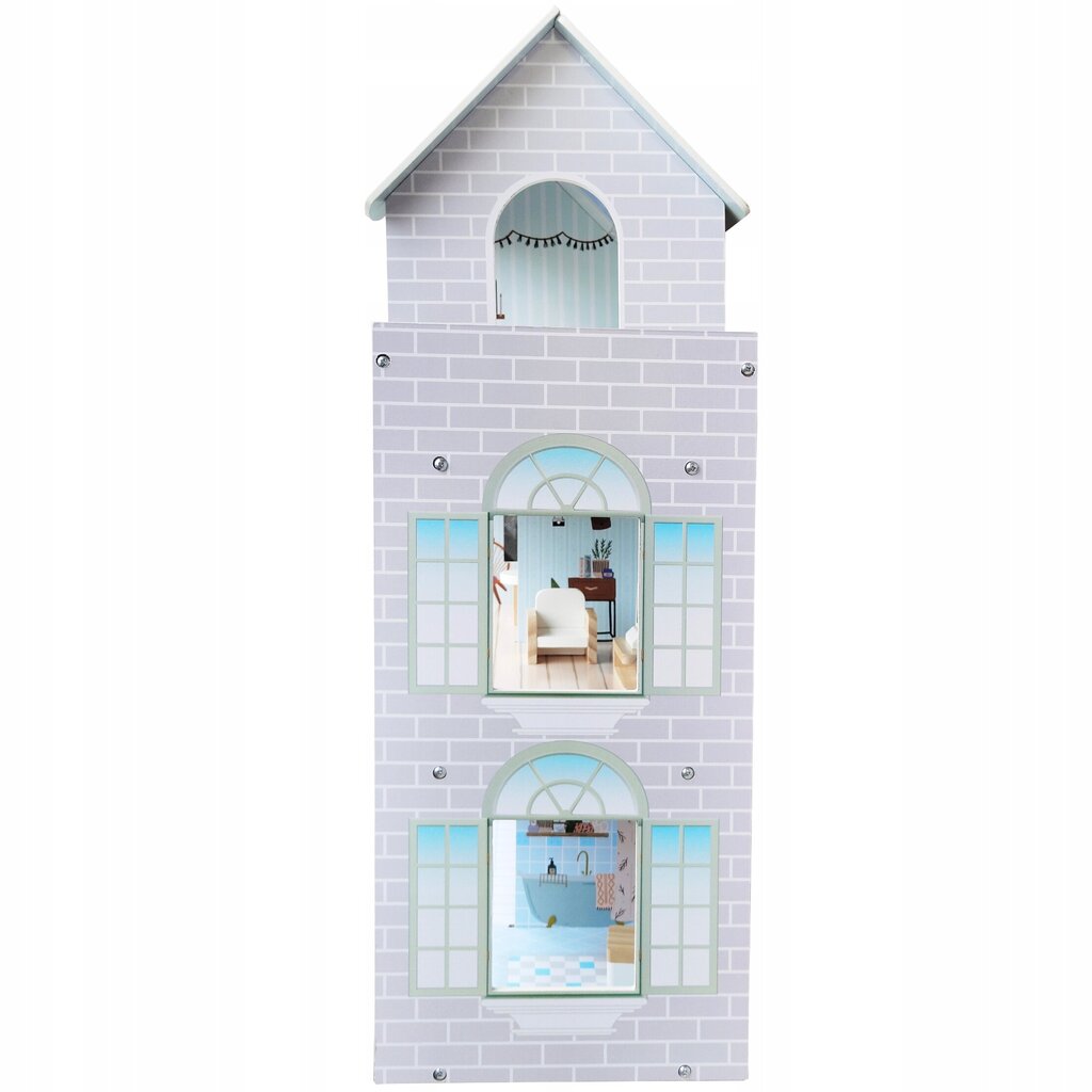 Medinis trijų aukštų lėlių namas Picolo цена и информация | Žaislai mergaitėms | pigu.lt