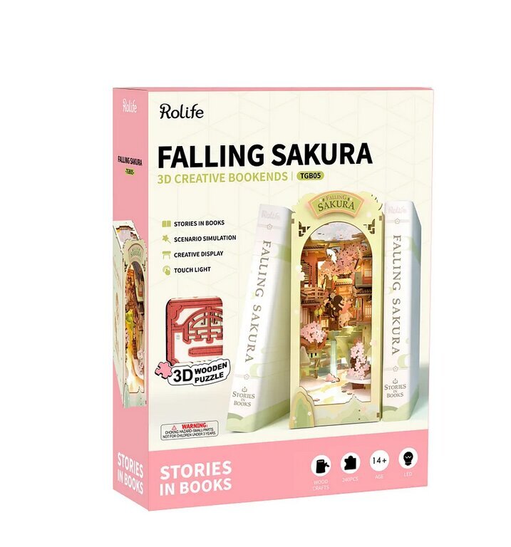 Konstruktorius Mini namas 3D Robotime Falling Sakura kaina ir informacija | Konstruktoriai ir kaladėlės | pigu.lt