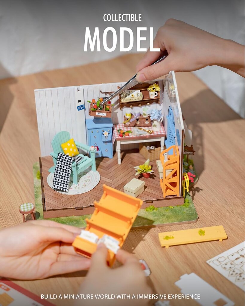 Konstruktorius Mini namas 3D Robotime Dreamy Garden House kaina ir informacija | Konstruktoriai ir kaladėlės | pigu.lt