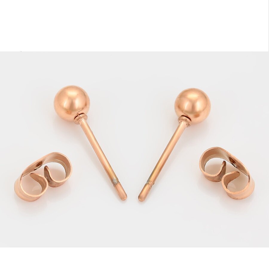 Maži auskarai, padengti rožiniu auksu kaina ir informacija | Auskarai | pigu.lt