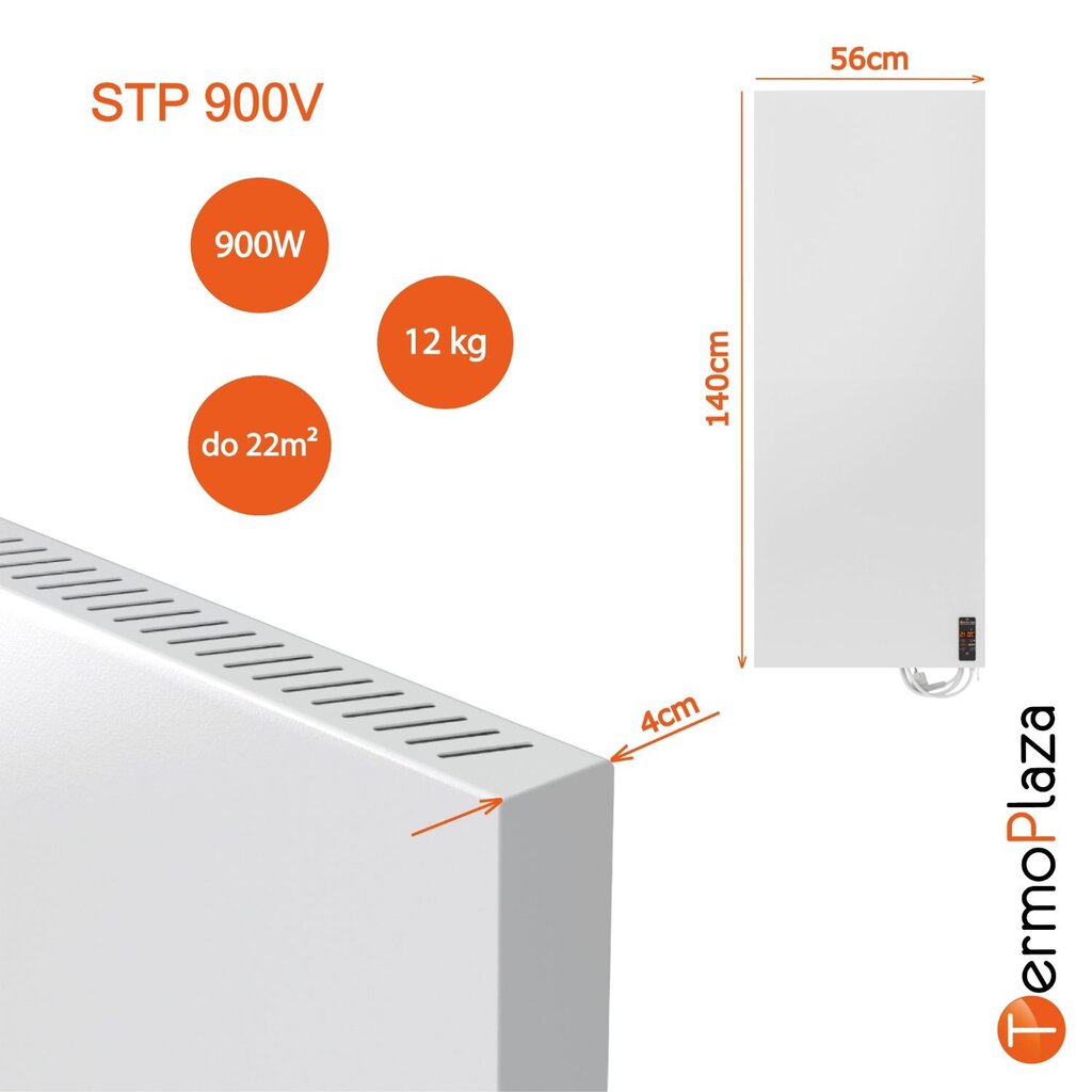 Šildytuvas Termoplaza STP 900V, 56x140 cm, baltas kaina ir informacija | Šildytuvai | pigu.lt