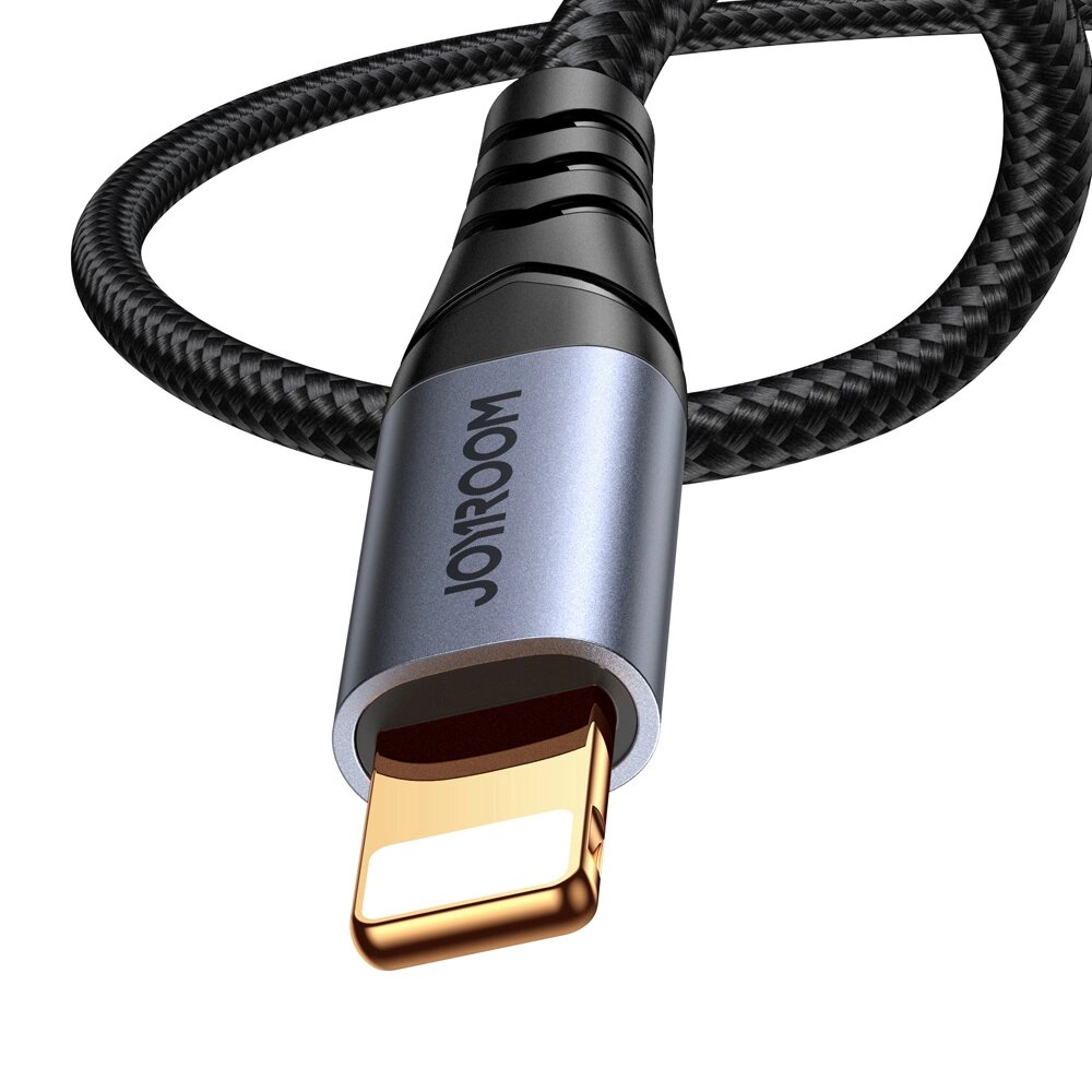 Joyroom stereo audio cable AUX 3.5 mm mini jack - Lightning for iPhone iPad 1.2 m black (SY-A06) kaina ir informacija | Adapteriai, USB šakotuvai | pigu.lt