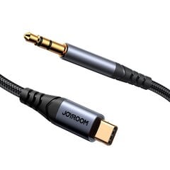 Joyroom stereo audio cable AUX 3.5 mm mini jack - USB-C for phone 1.2 m black (SY-A07) цена и информация | Адаптеры, USB-разветвители | pigu.lt