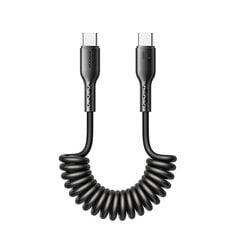 Fast Charging cable for car Joyroom Type-C to Type-C Easy-Travel Series 60W 1.5m, coiled (black) цена и информация | Кабели для телефонов | pigu.lt