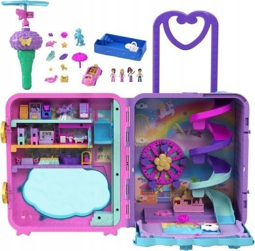 Lėlių namas lagamine Polly Pocket Holiday Resort Mattel HKV43 kaina ir informacija | Žaislai mergaitėms | pigu.lt