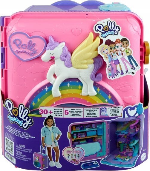 Lėlių namas lagamine Polly Pocket Holiday Resort Mattel HKV43 kaina ir informacija | Žaislai mergaitėms | pigu.lt