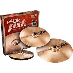 Būgnų lėkščių komplektas Paiste PST 5 Rock kaina ir informacija | Priedai muzikos instrumentams | pigu.lt