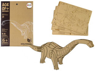 Medinė 3D erdvinė dėlionė Brontozauras, 38 el. kaina ir informacija | Dėlionės (puzzle) | pigu.lt