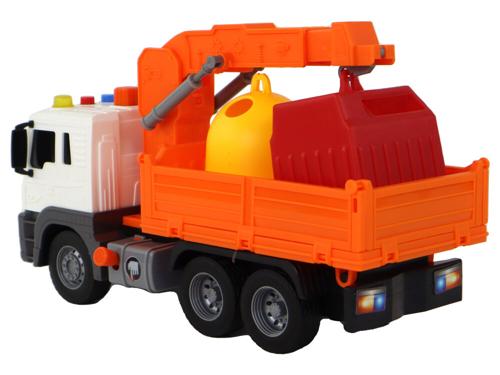 Sunkvežimis su kranu ir garso efektais, oranžinis kaina ir informacija | Žaislai berniukams | pigu.lt