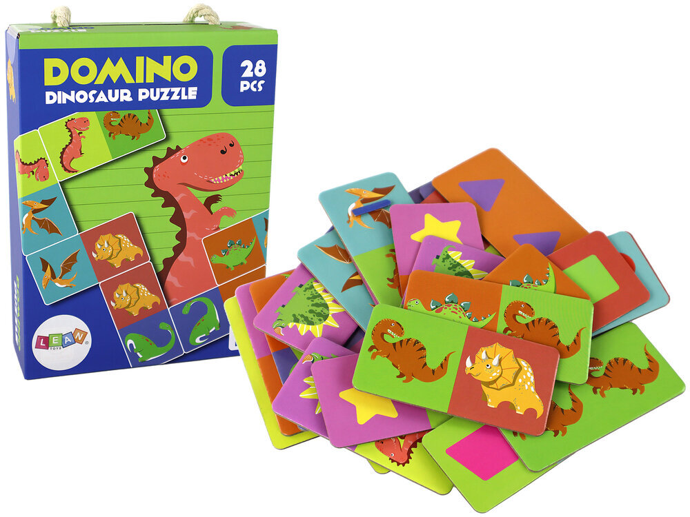 Dvipusis domino Lean Toys Dinozaurai, 28 d. kaina ir informacija | Stalo žaidimai, galvosūkiai | pigu.lt