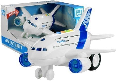Žaislinis lėktuvas su garsais ir šviesomis Wenyi, baltas цена и информация | Žaislai berniukams | pigu.lt