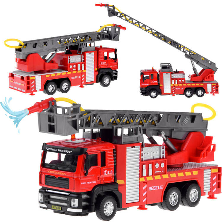 Žaislinis gaisrinės automobilis su kopėčiomis ir vandens purkštuvu kaina ir informacija | Žaislai berniukams | pigu.lt