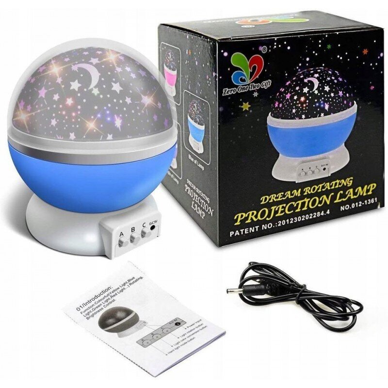 Projektorius - naktinis šviestuvas, mėlynas цена и информация | Žaislai kūdikiams | pigu.lt