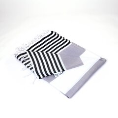 Сауна-плед, пляжное полотенце, сауна-полотенце, черно-серый, 100x180 см цена и информация | Полотенца | pigu.lt