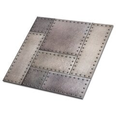 Lipni dekoratyvinė plytelė Decormat 30x30cm lakštinio metalo tekstūra kaina ir informacija | Grindų plytelės | pigu.lt