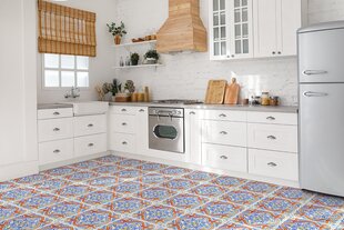 Lipni dekoratyvinė plytelė Decormat 30x30cm azulejos stiliaus grafika kaina ir informacija | Grindų plytelės | pigu.lt