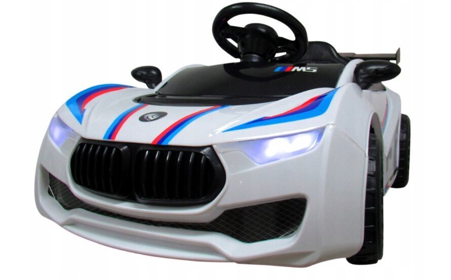 Vienvietis elektromobilis kabrioletas Bmw R-sport,baltas ir pliušinė pagalvė Katė, 50 cm kaina ir informacija | Elektromobiliai vaikams | pigu.lt