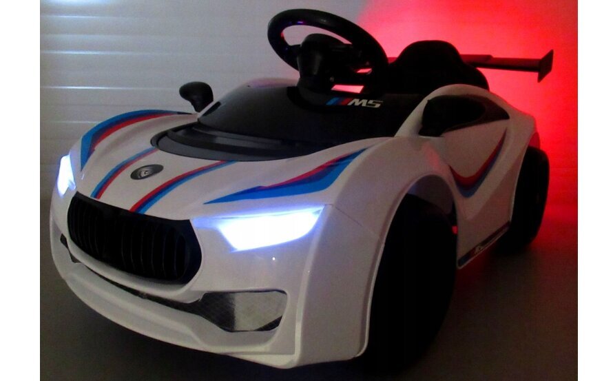 Vienvietis elektromobilis kabrioletas Bmw R-sport,baltas ir pliušinė pagalvė Katė, 50 cm цена и информация | Elektromobiliai vaikams | pigu.lt