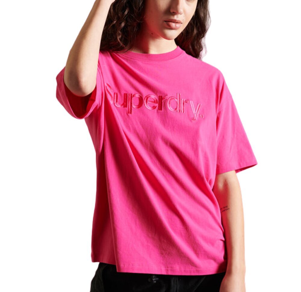 Marškinėliai moterims Superdry, rožiniai kaina ir informacija | Marškinėliai moterims | pigu.lt
