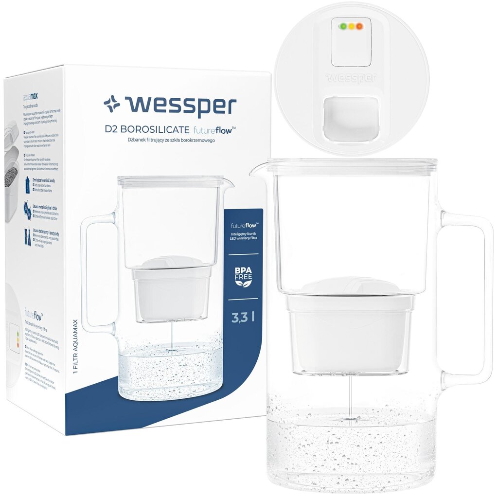Wessper D2 Borosilicate FutureFlow, 1 vnt. kaina ir informacija | Vandens filtrai | pigu.lt