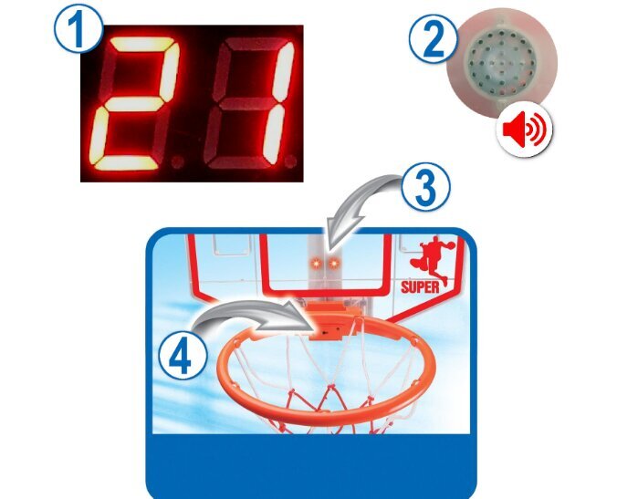 Krepšinio rinkinys King Sport DM-39881B-1, su pliušine pagalve, 50 cm цена и информация | Lavinamieji žaislai | pigu.lt