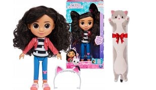 Lėlė Gabby's Dollhouse ir dovana pagalvė Katė, 50 cm kaina ir informacija | Žaislai mergaitėms | pigu.lt