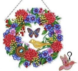 Deimantinė mozaika su apšvietimu Gėlės ir paukščiai kaina ir informacija | Deimantinės mozaikos | pigu.lt