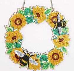 Deimantinė mozaika Bee & Sunflowers kaina ir informacija | Deimantinės mozaikos | pigu.lt