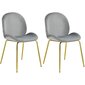 2-ių kėdžių komplektas Costway, pilkas kaina ir informacija | Virtuvės ir valgomojo kėdės | pigu.lt