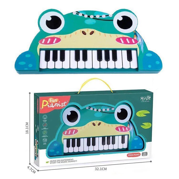 Vaikiškas pianinas, 22 klavišai, Frog Piano kaina ir informacija | Lavinamieji žaislai | pigu.lt