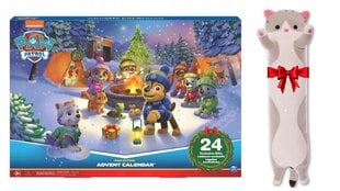 Advento kalendorius Paw Patrol (Šunyčiai Patruliai) ir dovana pagalvė Katė, 50 cm цена и информация | Игрушки для мальчиков | pigu.lt