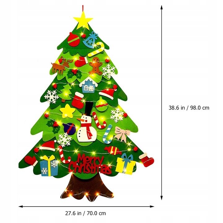 Pakabinama Kalėdų eglutė iš veltinio - pasidaryk pats kaina ir informacija | Kalėdinės dekoracijos | pigu.lt