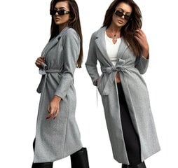 Женское длинное пальто Och bella серого цвета цена и информация | Женские пальто | pigu.lt