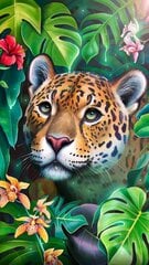 Deimantinė mozaika Leopardas 30x50 cm kaina ir informacija | Deimantinės mozaikos | pigu.lt