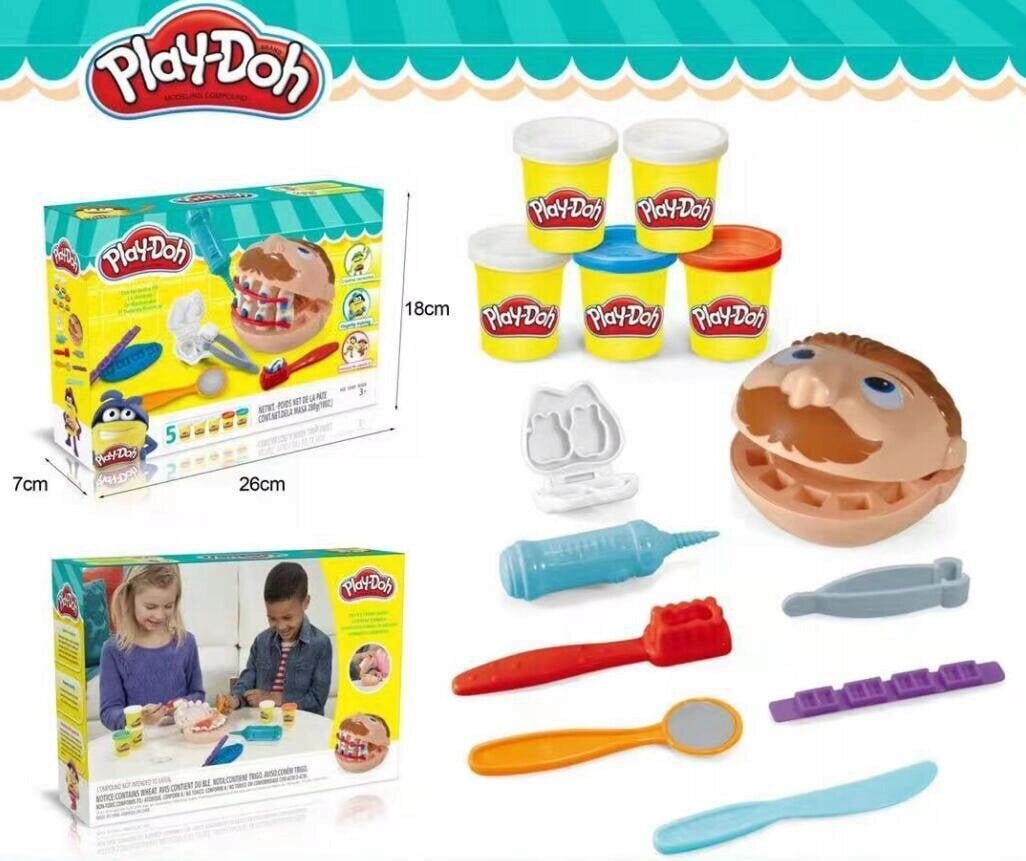 Plastilino rinkinys Playdoh Dantistas kaina ir informacija | Lavinamieji žaislai | pigu.lt